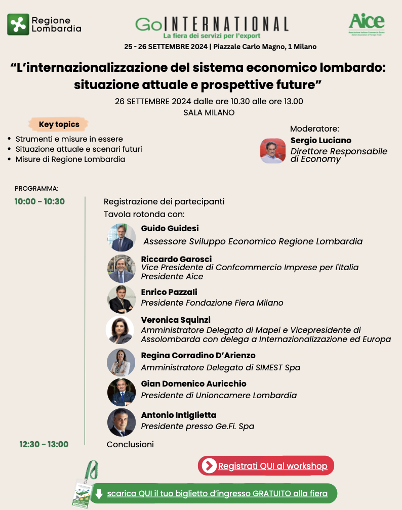 L’internazionalizzazione del sistema economico lombardo: situazione attuale e prospettive future